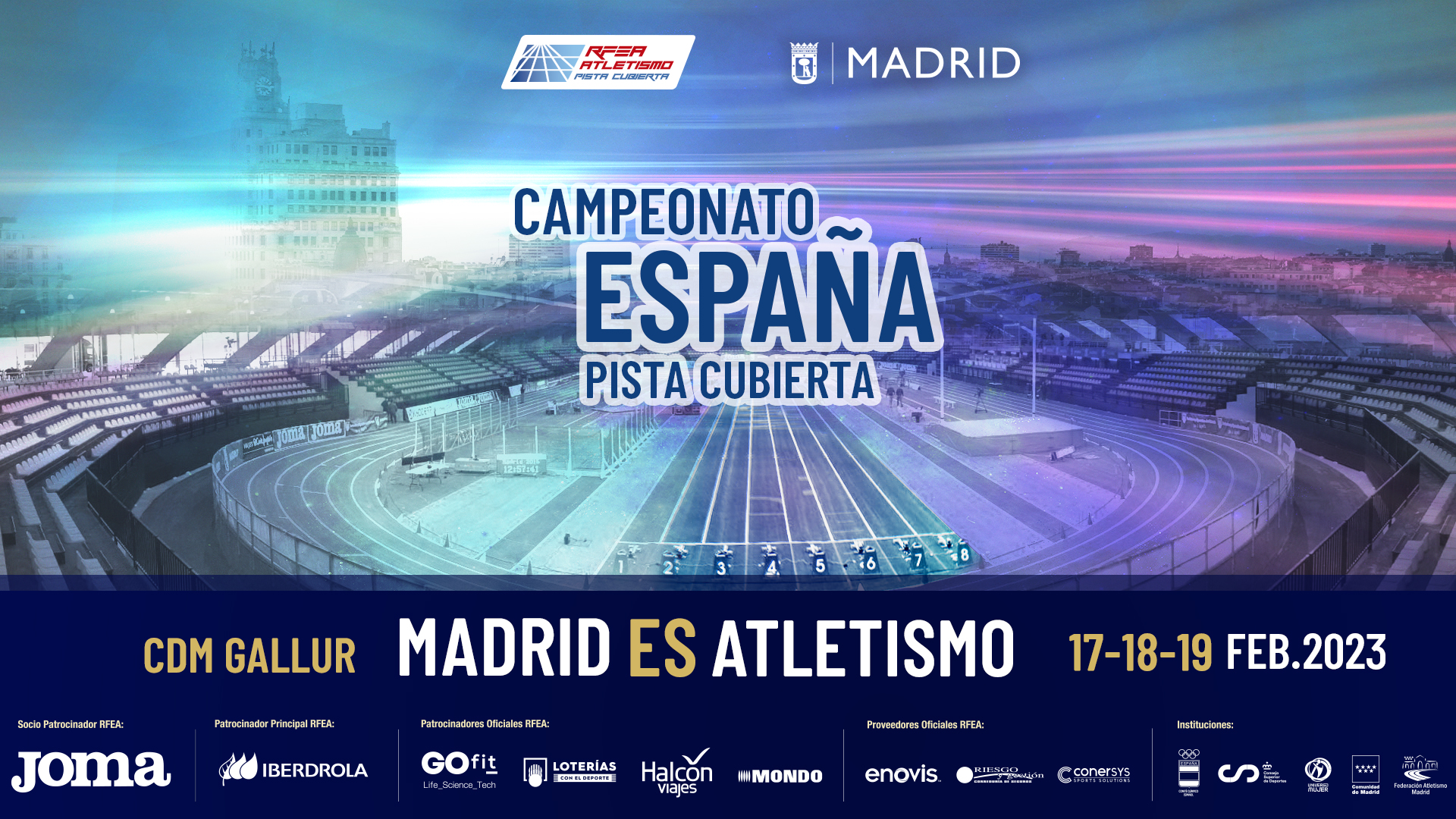 Cartel Cto España Pista Cubierta