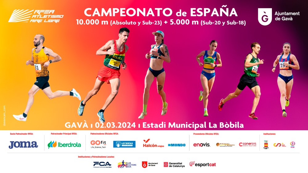 cartel Cto. ESP de 10.000m absoluto gavà 2024