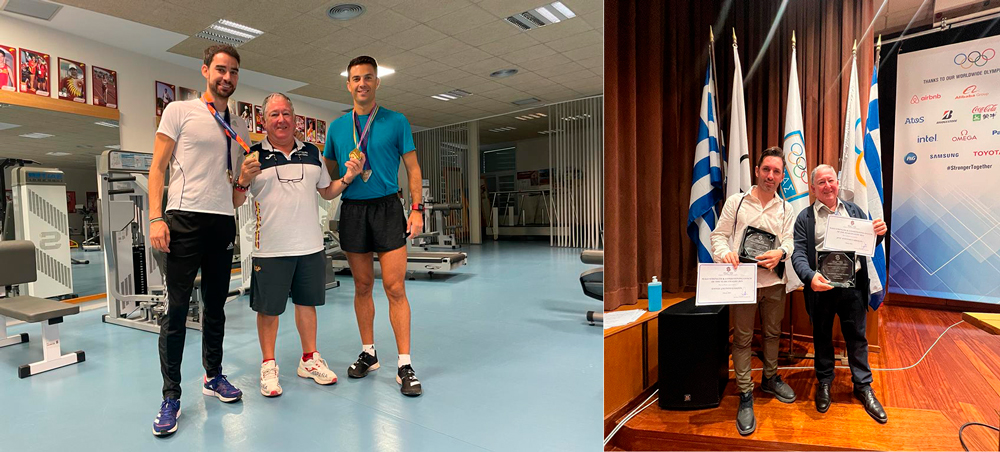 Carrillo con Álvaro y Miguel Ángel y en Grecia 2023