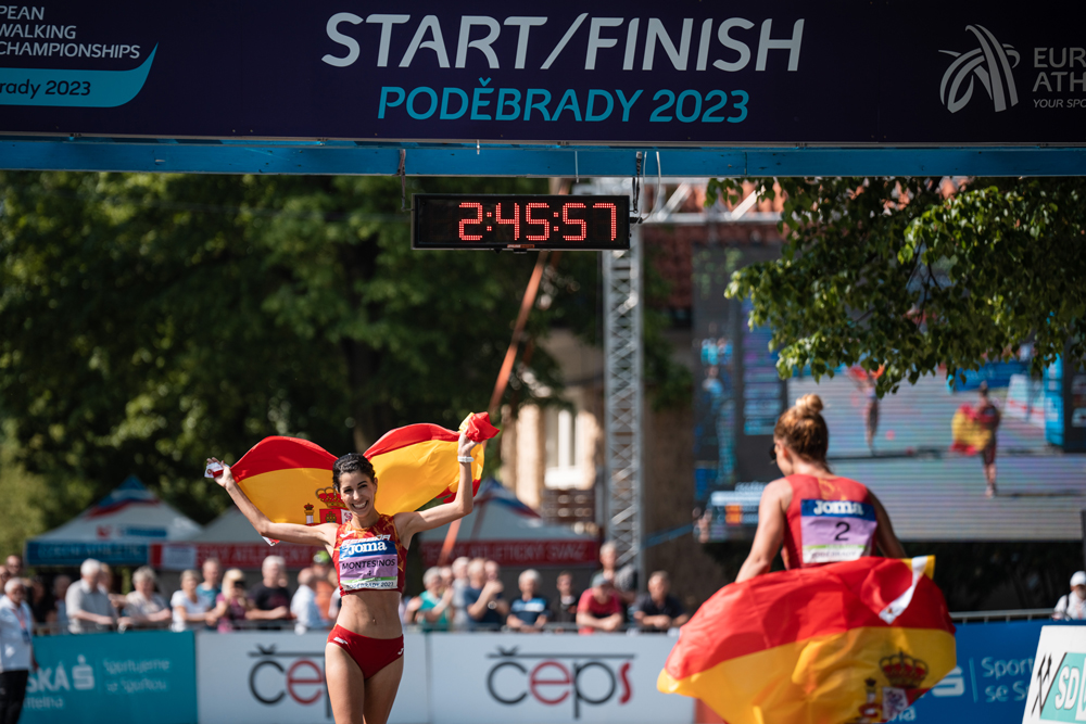 Cristina Montesinos llegando en Podebrady 2023