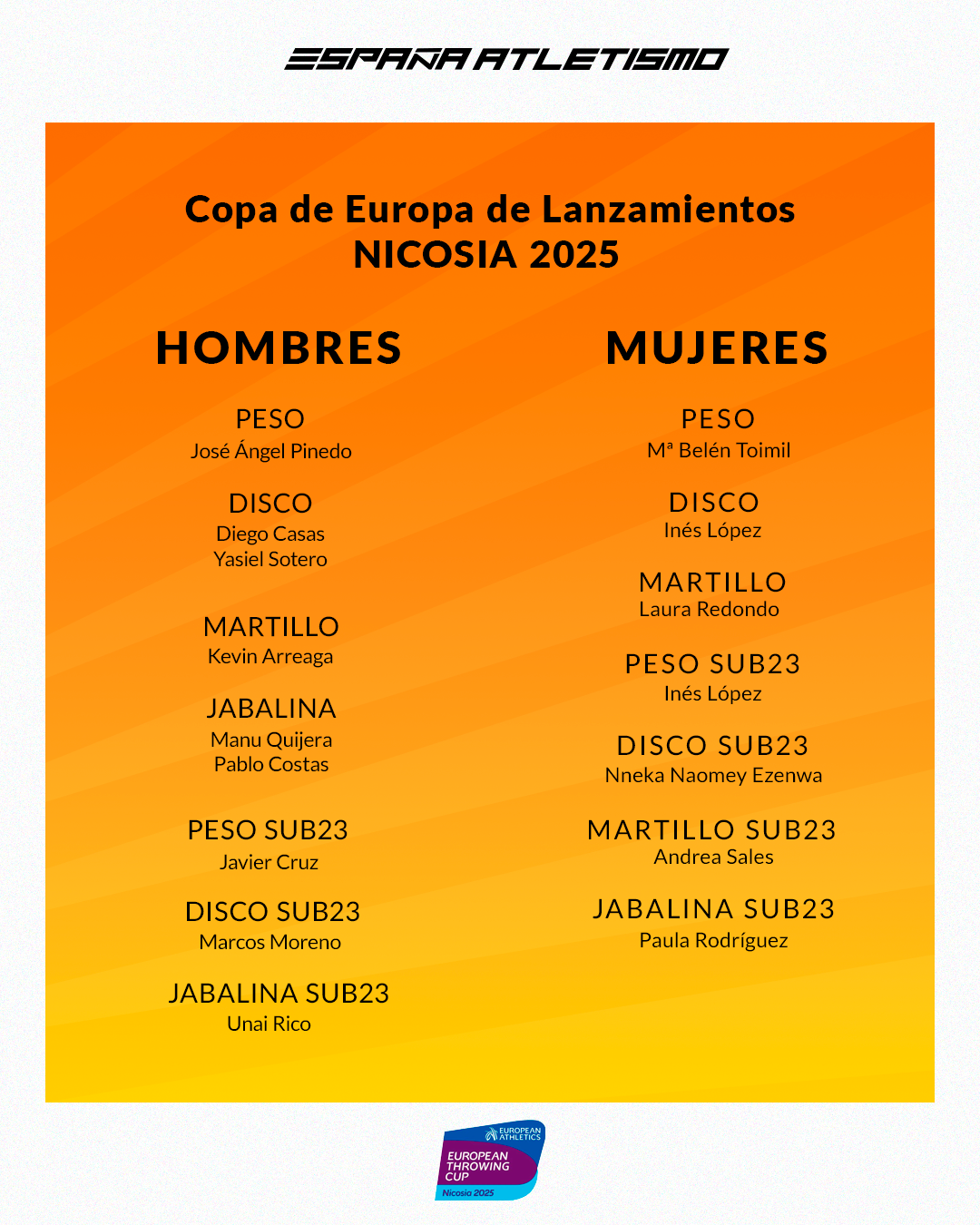 cartela equipo Nicosia 2025