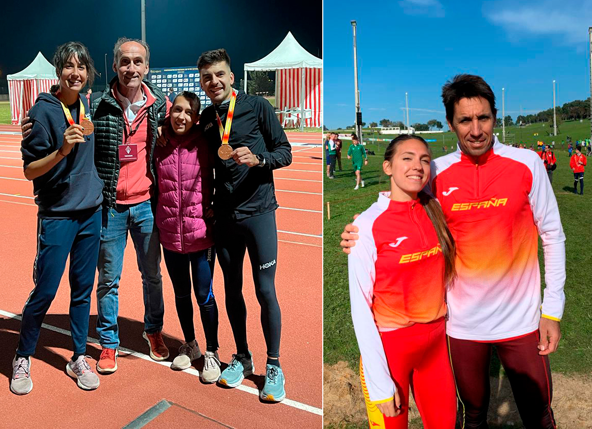 Yago y Laura con los entrenadores
