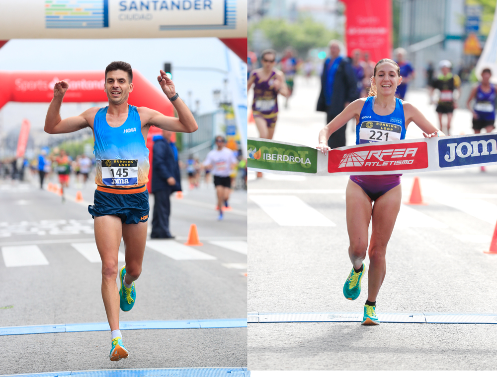Yago y Laura llegando a meta en Santander 2023