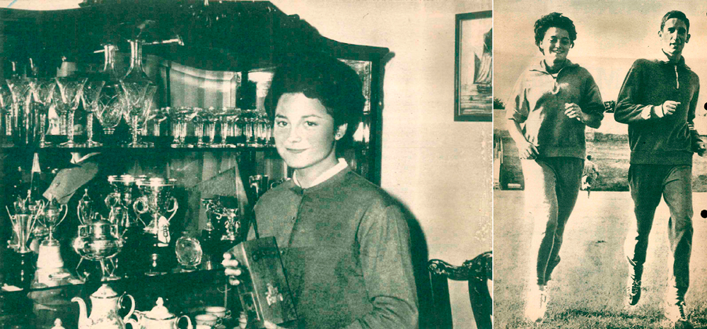 Nela Souto posando en 1864 con sus trofeos