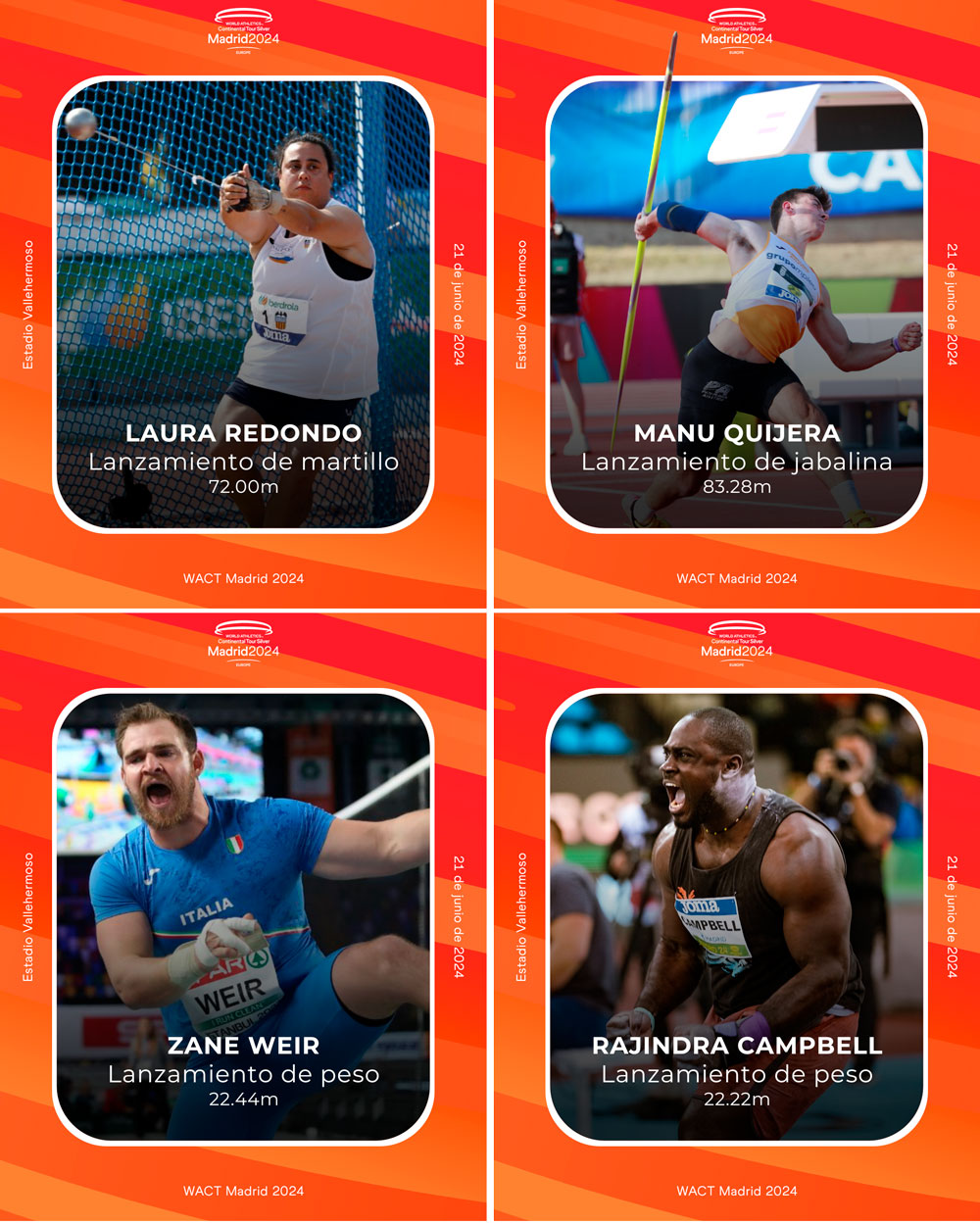 WACT Madrid 2024 cartela lanzadores