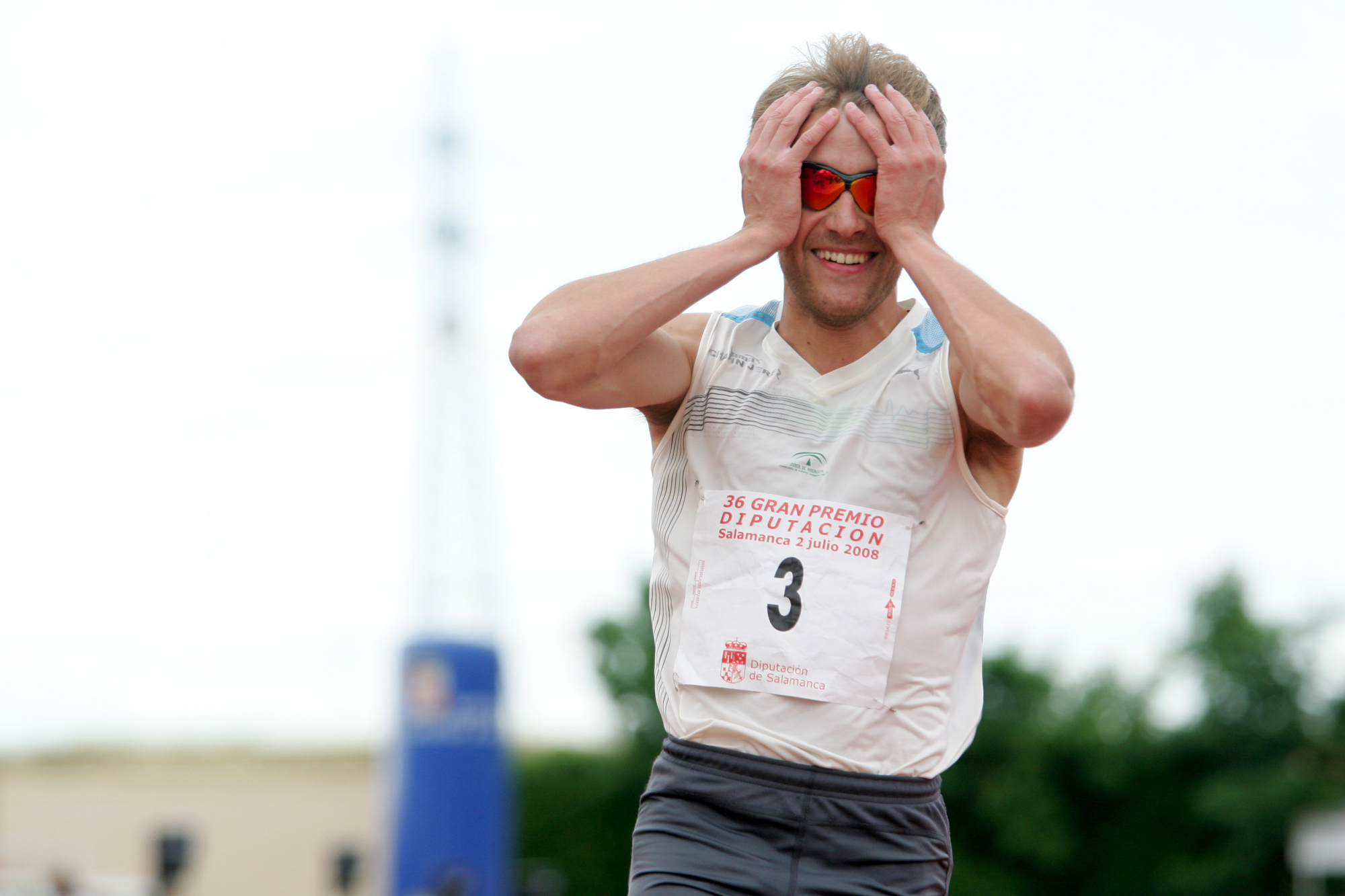 Angel david Rodriguez, el día del récord ESP 10.14 en Salamanca