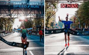 Homenaje a la velocidad de Laura Luengo y Santiago Catrofe en la Zara Athleticz Speed Run 